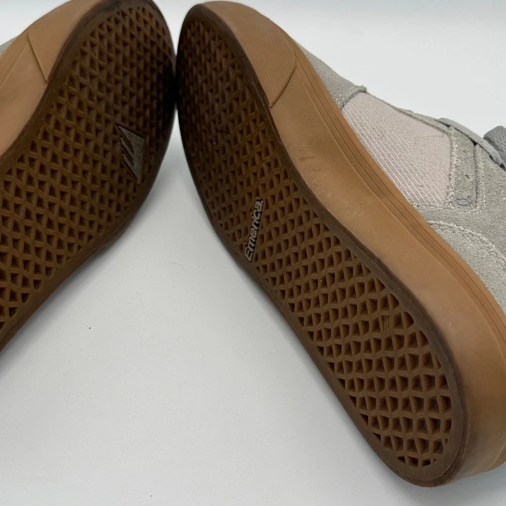 Emerica Reynolds Low Altamont Skate Shoes Mens 8 Grey Gum Suede Sneakers